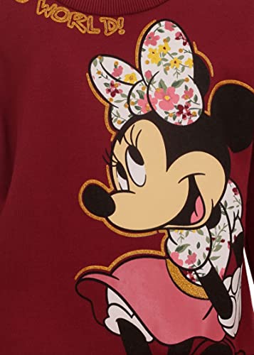 Image of Disney Minnie Mouse Baby Girls Fleece Sweatshirt and Leggings Outfit Set Infant to Big Kid | Pullover Sweatshirt, Fitted Leggings, Elastic Waistband