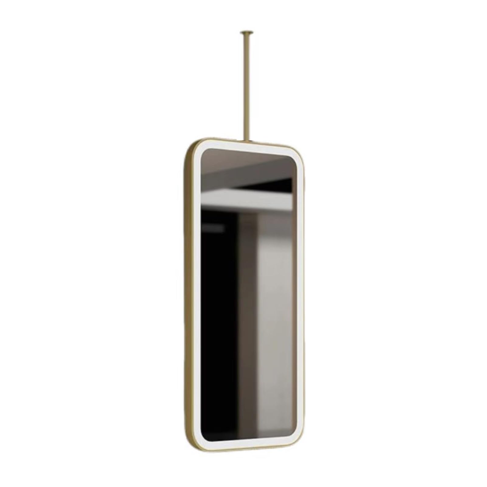 MESOVFCA Ceiling-Mounted LED Mirror with 3 Adjustable Colors, Suitable for Entryways and Cloakrooms(Gold,50x90cm)