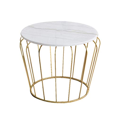 Simple Wrought Iron Coffee Table, Natural Marble Table Top, Environmen