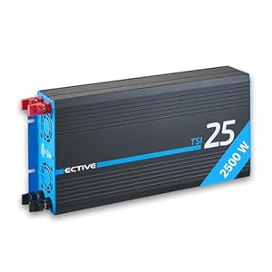 ECTIVE - Wechselrichter 12V auf 230V TSI 25-2500W Reine Sinuswelle - Offgrid-Spannungswandler DC/AC Strom mit USB, Überlast- & Überhitzungsschutz, NSV & USV Funktion - Robuster Inverter Stromwandler