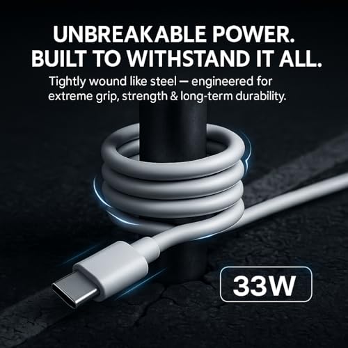 Image of Redmi 33W USB A to Type C 3.3 ft Fast Charging Cable Quick Charge /Soniccharger 4.0 Cord Compatible with Mi, Redmi 15 Ultra /15 /Note 14 Pro+ /14 /14C /13 /12 /A5 /Poco Android Phone Laptop, White