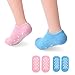 Produktbild Feuchtigkeitsspendende Gel Socken, PRETTY SEE Feuchtigkeitssocken Soften Feet Skin mit ätherisches Öl Behandlung trockenen Haut für Füße Peeling, 2 Packungen Moisturizing Socks Damen, Rosa & Blau