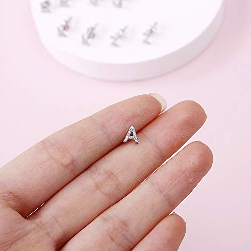 Sterling Silver Initial Earrings For Girls - Girls Earrings Kids Earrings 925 Sterling Silver Earrings For Girls Initial Earrings For Girls Kids Baby Toddler Teen Girls Little Girls Initial Earrings A #TOP5