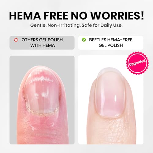 Image of Beetles 10ML HEMA-Free Black Gel Nail Kit with U V Light, 5 Pcs Black Shadow Gel Polish Set DIY Home Salon Travel Portable Manicure Kit with Base &Top Nail File Coat Soak Off Gifts for Women Girls