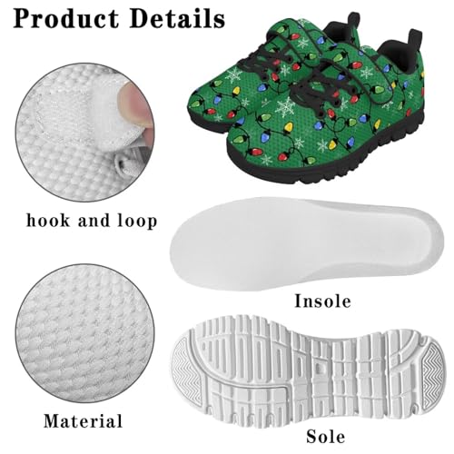 Toddler Boys Girls Athletic Shoes Single Buckle Running Shoes Elastic Shock Absorption Sneakers for Volleyball US 11-15 Black Sole2