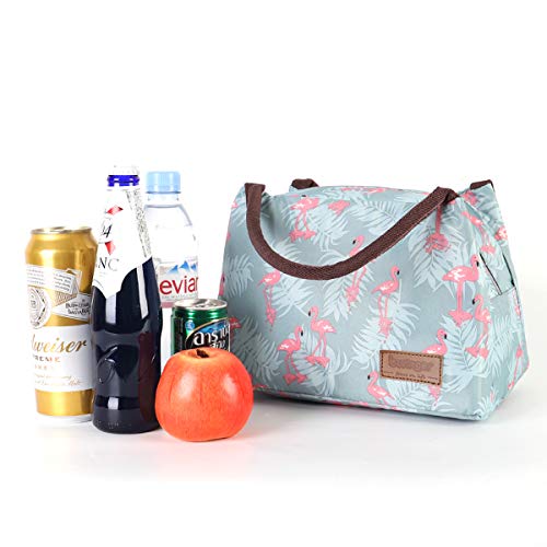 Buringer Reusable Insulated Lunch Bag Cooler Tote Box Meal Prep For Men & Women Work Picnic Or Travel （Blue Flamingos） #TOP7
