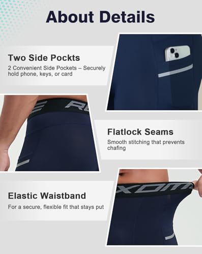 Image of Compression Shorts Men Spandex Sport Gym Shorts Athletic Workout Running Tights Training Underwear