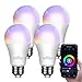 Produktbild Wlan Smart LED Glühbirne,E27 Mehrfarbige wechselnde Lampe,9W RGB Dimmbar Licht Kompatibel mit Alexa,Google Home,Smart Life,Kein Hub Erforderlich,75 Watt äquivalente LED Birne mit Timing Funktion