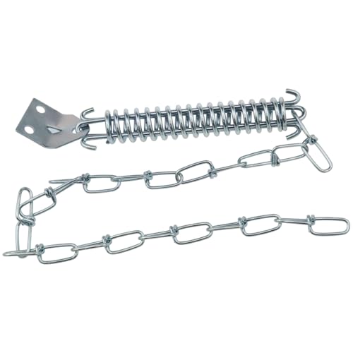AYLIFU 1 Set Screen Door Chain Screen Door Chain and Spring Door Chain Stopper for Prevent Front Screen Door Opening to Prevent Storm Damage (Silver)