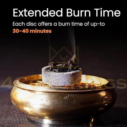 Image of Coal for Dhoop Burning & Bakhoor - Odourless Charcoal for Dhoop Lasts for More Than 45 Minutes - Charcoal Discs of 33 mm Size - (Pack of 10 Roll (100 DISC))