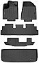 SMARTLINER Custom Fit Floor Mats 3 Rows and Cargo Liner Behind 3rd Row Set Black Compatible with 2022-2023 Nissan Pathfinder (8 Passenger Models Only)