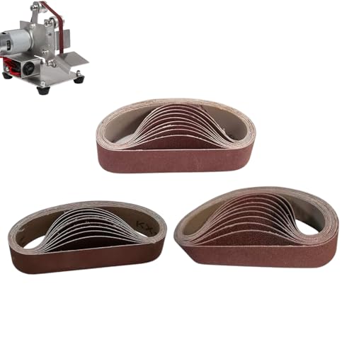 Ouitble 30 Bandas de Lija de Óxido de Aluminio, 30 x 330 mm para Lijadora de Banda 80/240/800#, 10 Unidades