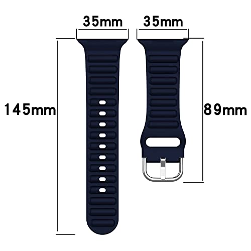 Image of TECHONTO 42mm,44mm & 45mm Tubular & Wavy Design Soft Silicone Smart Watch Strap Compatible for Watch Series SE 8 7 6 5 4 3 2 with Classic Clasp for for Men & Women (Blue)