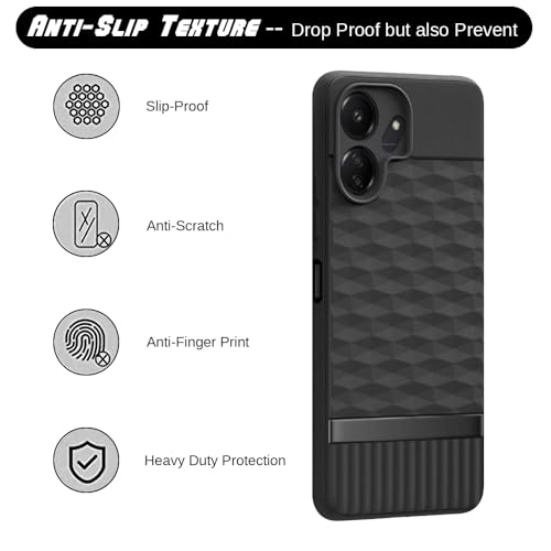 Image of Shockproof Case for Mi Redmi 13C 4G / Poco C65 4G | Full Camera Protection | TPU Flexible Back Cover for Mi Redmi 13C 4G / Poco C65 4G (Matte Black)