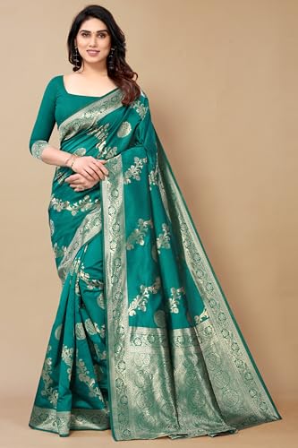 Image of MIRCHI FASHION Women Saree | Jacquard Banarasi Silk Woven Ethnic Motif Office Wear Sari