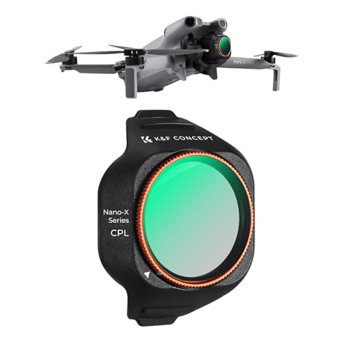 K&F CONCEPT Filtre Polariseur Circulaire CPL Compatibles avec DJI Mini 5 Pro - Filtre Anti-Reflets pour Drone en Verre Optique HD 28 Couches avec Cadre en Plastique Léger