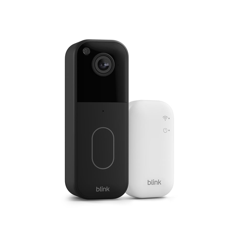 Blink Nuevo sistema de videotimbre Blink | Vídeo HD de cuerpo entero, autonomía de dos años, configuración sencilla, IP-65 | Compatible con Alexa | Módulo de sincronización básico incluido (negro)
