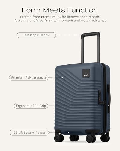 Image of Coolife Luggage Carry-On, Lightweight PC Hardside Suitcase, 20-Inch, Black | Expandable Carry-On, Dual Spinner Wheels, TSA-Approved Lock, Upgraded PC Hardshell, Durable Travel Suitcase