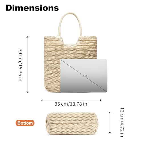 Bolso Tote tejido de playa para mujer grande miniatura 4
