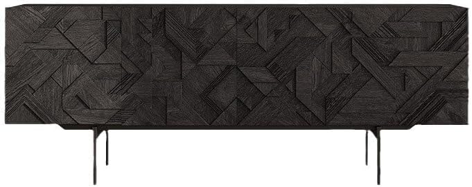 Solid Wood Dining Room Sideboard, Minimalist Home Sideboard, Floor-standing Storage Cabinet, Black Entryway Cabinet.(B)