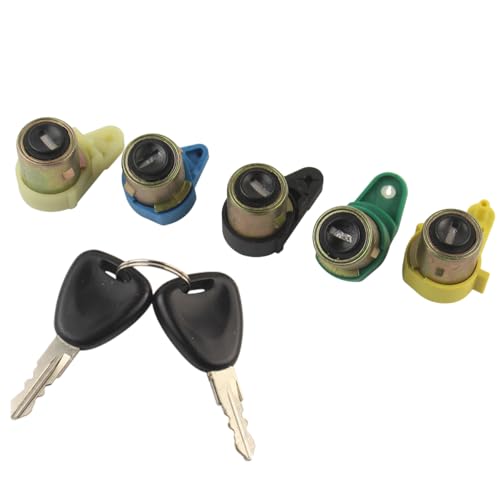 5 cerraduras puerta compatibles para Kangoo 1 y Nissan Kubistar (1997-2009) Bombin cerradura con duplicado de llave | 7701472590 | 7701470738
