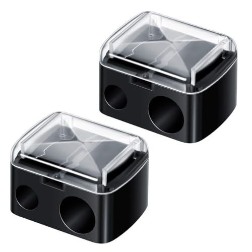 NOPKESV 2 pezzi Temperamatite di Bellezza,Universal Anspitzer,Lame di Precisione,Compatto per l'uso in viaggio,Doppio per Cosmetiche,Adatto per Eyeliner,per Sopracciglia,Trucco,Labbra