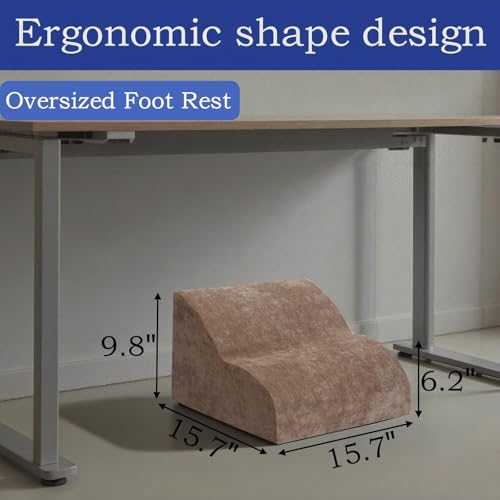 OpyTikar Foot Rest for Under Desk at Work.Multifunctional 3-Tier Foot Stool,with Washable Footrest.for Under Desk,Office Chair Gaming Chair & Sofa,Leg Elevation Pillow,Supports Posture-Brown