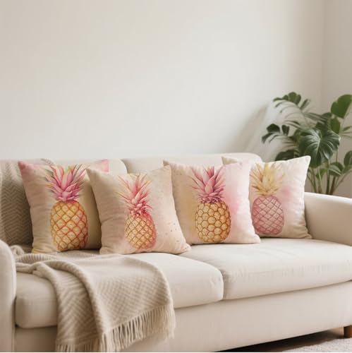 Housse coussin 65x65 rose grand modèle extérieur imperméable avec fermeture éclair invisible