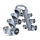 gexuamz Soporte Mancuernas Giratorio 180° 3 Niveles Ajustable, Organización Fitness Compacto para Casa Gimnasio Oficina, Diseño Moderno Gris