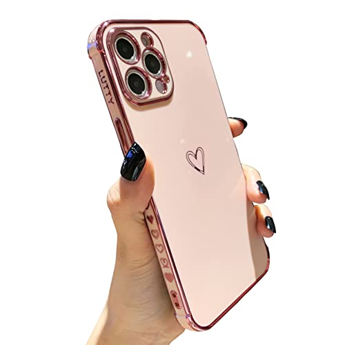 LUTTY Compatible with iPhone 12 Pro Case Cute, Soft Tup Phone 12 Pro Cases for Women, Raised Corners Bumper & Full Reinforced Camera Protection Cover for 12 Pro (6.1 Inch) -Candy Pink