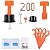 Tile Leveling System 1/16" Kit Reusable, 200pcs Tile Leveler Spacer with 1000pcs 1/12" Tile Spacers, 4pcs Wrench and 20pcs 1/16" Replaceable Spare Steel Pin (200)