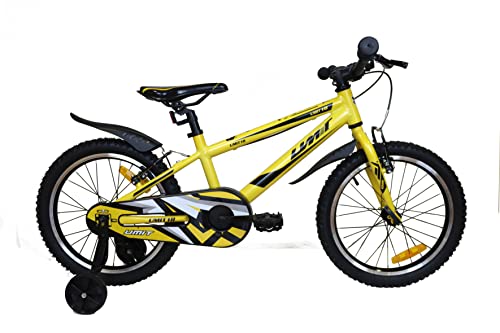 DEPORBIKES Bicicleta 18 Pulgadas niño | Bicicleta niño 6-9 años + Frenos V-Break + Estabilizadores + Cuadro Aluminio | Segura y Resistente