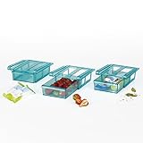 GOURMETmaxx Klemm-Schublade 3er-Set | Ideale Kühlschrankbox zur Aufbewahrung von kleineren und losen Lebensmitteln | Praktischer Organizer für fast jeden Kühlschrank [Türkis]