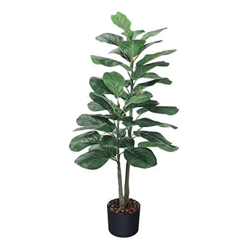 Leasen Artificial Plants, Fake Tree Indoor Outdoor Plants with 35 Leaves, Floor Plant Fake Plants Tall 40 Inch, Faux Plants Indoor Outdoor Artificial Plants with Plastic Pot