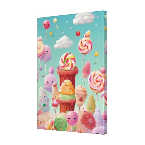 Toile encadrée Candy Happy prête à être accrochée avec châssis haute durabilité