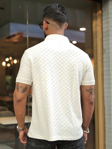Image of Maniac || Mens || Kite || Textured || Polo Neck || Half Sleeve || Cotton || Slim Fit || Tshirt
