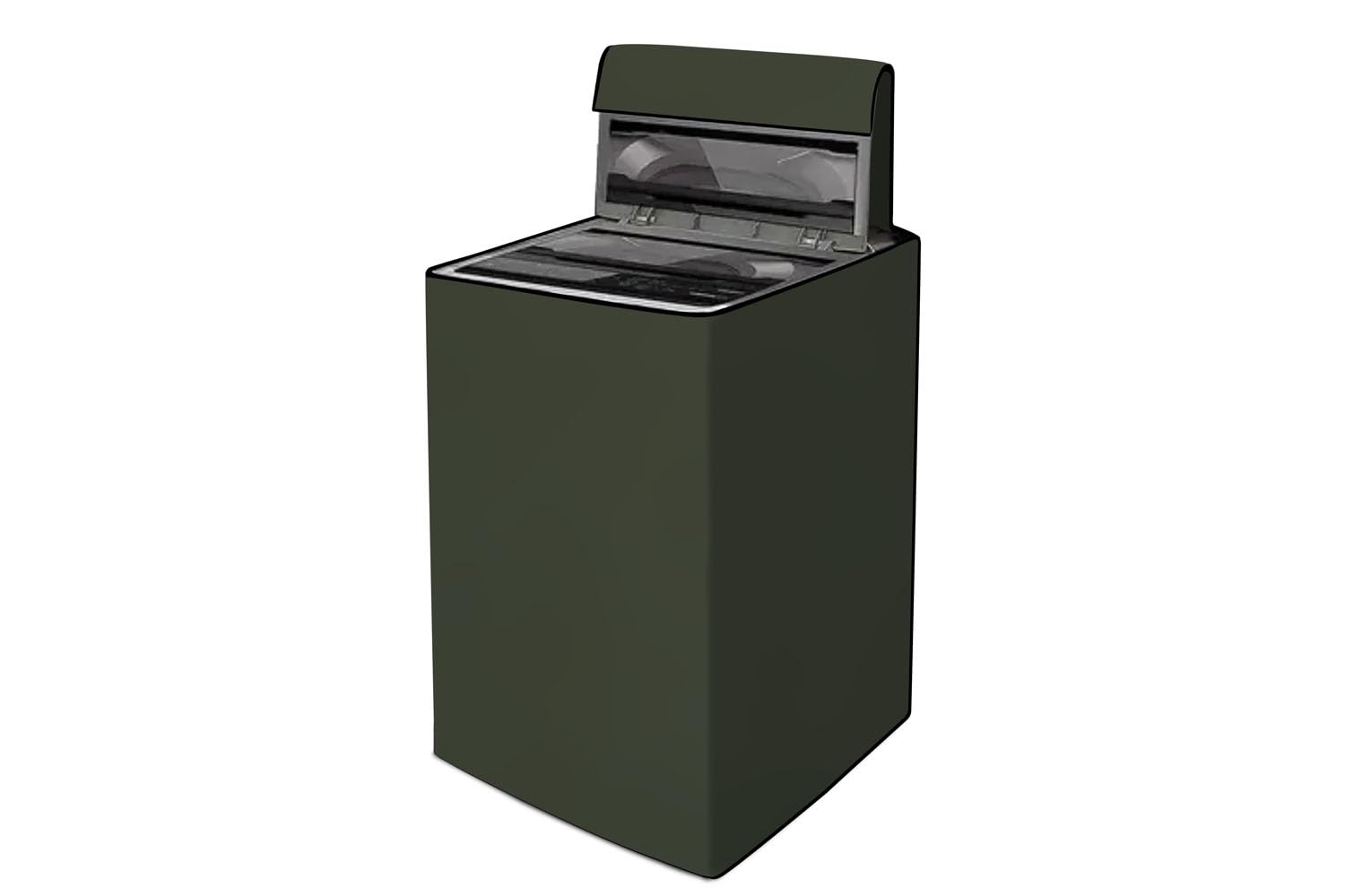 The Furnishing Tree Fully Automatic Top Load Washing Machine Cover | Waterproof & Dustproof | Easy to Clean | Inlet & Outlet Pipe Provision | Durable & Washable, Military, Polyester, (63x63x93 CM)
