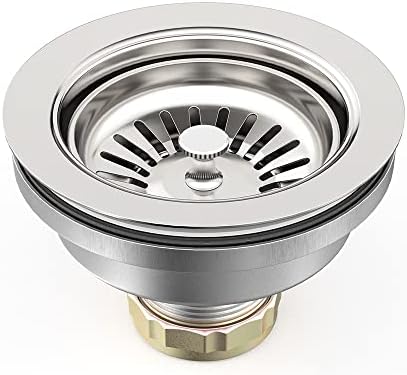 BOTEMY B9173 Kitchen Sink Drain Assembly 3-1/2 inch with Removable Sink Strainer Basket/Stopper 304 Stainless Steel (Polish)