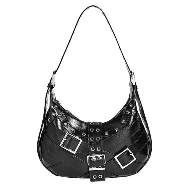 Image of Shoulder Purse for Women, Leather Women's Handbag Y2k Aesthetic Coquette Shoulder Bag Hobo Punk Trendy Ladies Purse