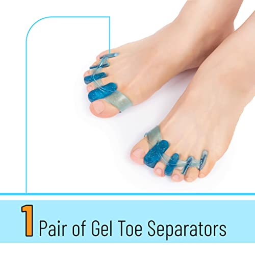 Dr. Jk- Toepal Gel Toe Separator, Narrow, 1 Pair, Toe Spacers, Toe Straightener, Hammer Toe Straightener, Toe Spreader, Toe Stretcher, Toe Corrector For Women And Men, Bunion Corrector #TOP1
