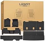 LASFIT Floor Mats & Cargo Liner 2015-2020 & Only 7/8 Seats (Not for 9 Seats) for Chevrolet Chevy Tahoe/GMC Yukon(Only Yukon, Not Fit Yukon XL), All Weather TPE Custom Fit Car Floor Liners