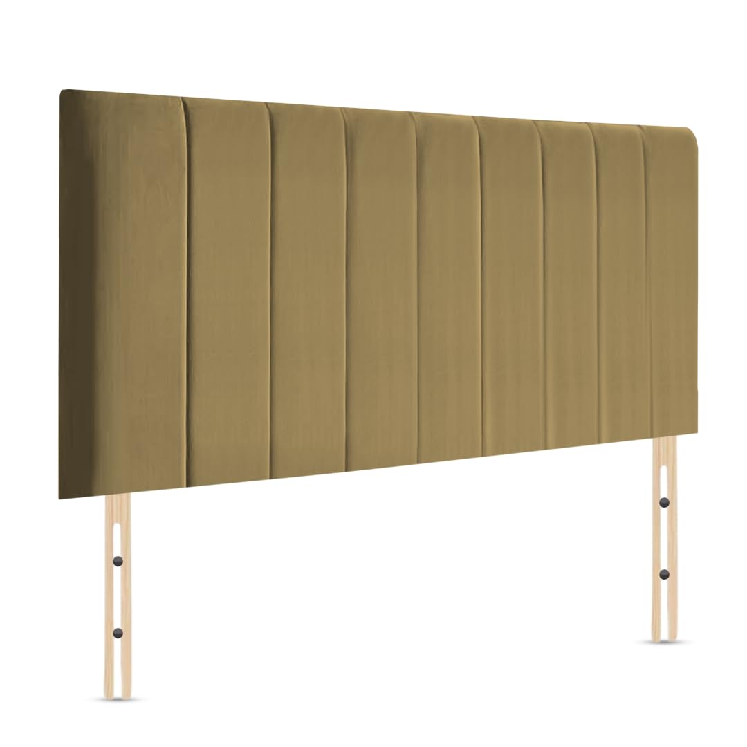 Elixir Furniture Portland Handmade Divan Headboard – 5ft King Size | 24-Inch Tall | Plush Velvet in Coffee | Elegant Padded Design (Coffee, 5ft King Height-24inch)
