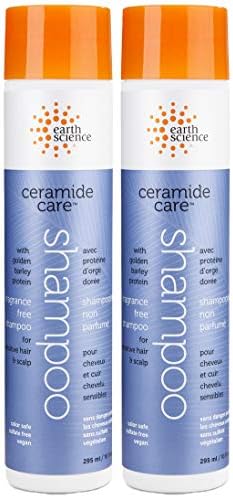 EARTH SCIENCE - CERAMIDE CARE: Fragrance Free Shampoo for Sensitive Hair and Scalp, 2 Pack (10 oz.)