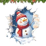 Weihnachts Wandaufkleber, Wall-Breaking Santa schneemanner Rentier Christmas Window Stickers, Wasserdichter Toilettendeckel Aufkleber 3d, Toiletten Aufkleber, Wandtattoo weihnachtens Selbstklebend