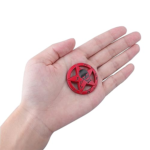 Image of Star Skull Emblem for Car Windows, Trucks, Hood, Laptops Car Decoration (Red)