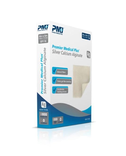 Premier Medical Silver Calcium Alginate Dressing 4" x 5" (Box of 10)