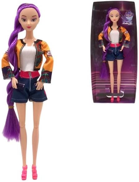 2025 New 11.5'' Fashion Doll for Kids, Articulated Girl Doll with Trendy Outfit, Collectible Display Toy Gift for Girls Fans & Collectors, Perfect for Christmas or Birthday (Purple Hair) - Amazon product rated Grade F