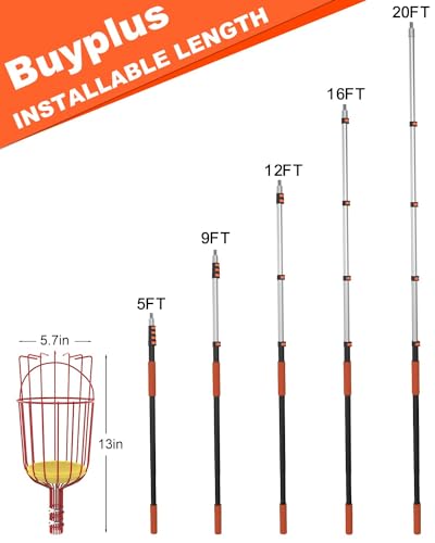 Recolector de Frutas Telescópico Buyplus 26ft con Cesta miniatura 3