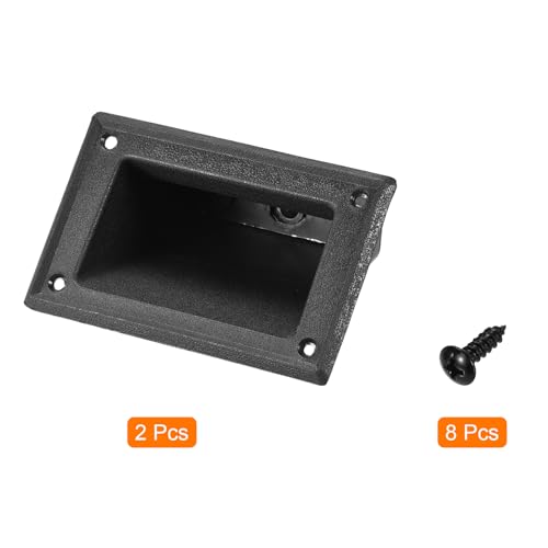 Manija empotrable para altavoz uxcell con tornillos pack de 2 asas de repuesto negras 2