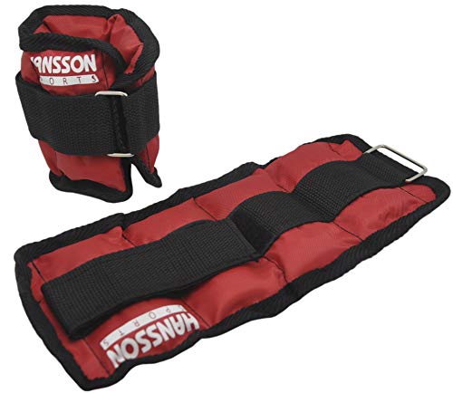 Hansson.Sports Bad Company - Pesas para muñecas y pies (2 unidades, 0,5 kg), color rojo